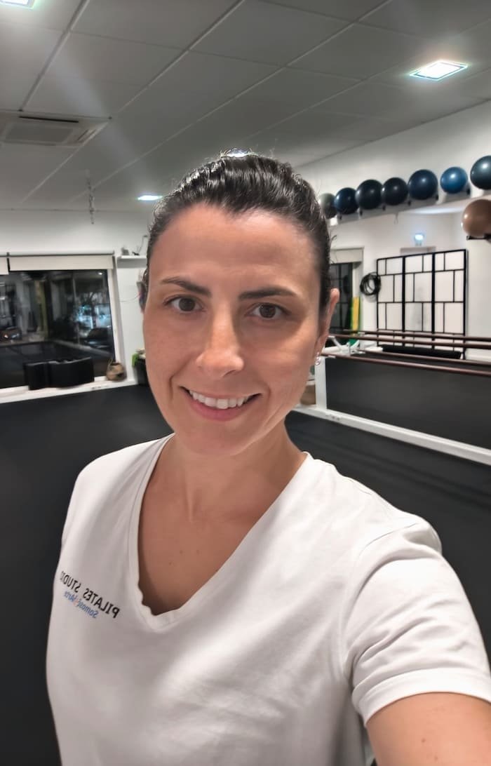 Instrutora de Pilates Flávia Pereira
